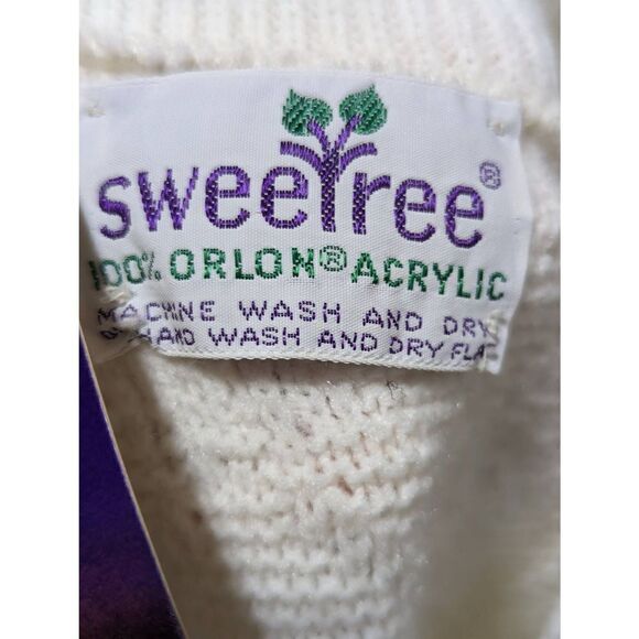 Sweet Tree Women's Vintage M Textured Acrylic Knit White 70's Sweater Vest - Picture 2 of 9